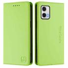 For Motorola Moto G73 RC01 Dual-Folded Magnetic Suction RFID Leather Phone Case(Grass Green) - 2