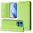 For Motorola Moto G75 5G RC01 Dual-Folded Magnetic Suction RFID Leather Phone Case(Grass Green) - 1