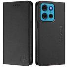 For Motorola Moto G75 5G RC01 Dual-Folded Magnetic Suction RFID Leather Phone Case(Black) - 2