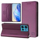 For Motorola Moto G75 5G RC01 Dual-Folded Magnetic Suction RFID Leather Phone Case(Violet) - 1