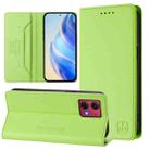 For Motorola Moto G84 RC01 Dual-Folded Magnetic Suction RFID Leather Phone Case(Grass Green) - 1