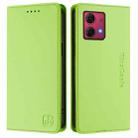 For Motorola Moto G84 RC01 Dual-Folded Magnetic Suction RFID Leather Phone Case(Grass Green) - 2