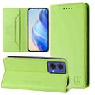 For Motorola Moto G85 RC01 Dual-Folded Magnetic Suction RFID Leather Phone Case(Grass Green) - 1