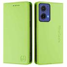 For Motorola Moto G85 RC01 Dual-Folded Magnetic Suction RFID Leather Phone Case(Grass Green) - 2