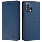 For Motorola Moto S30 Pro / Edge 30 Fusion RC01 Dual-Folded Magnetic Suction RFID Leather Phone Case(Dark Blue) - 2