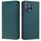 For Motorola Moto S30 Pro / Edge 30 Fusion RC01 Dual-Folded Magnetic Suction RFID Leather Phone Case(Dark Green) - 2