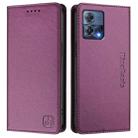 For Motorola Moto S30 Pro / Edge 30 Fusion RC01 Dual-Folded Magnetic Suction RFID Leather Phone Case(Violet) - 2