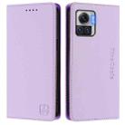 For Motorola Moto X30 Pro / Edge 30 Ultra RC01 Dual-Folded Magnetic Suction RFID Leather Phone Case(Light Purple) - 2