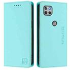 For Motorola One 5G Ace RC01 Dual-Folded Magnetic Suction RFID Leather Phone Case(Mint Green) - 2