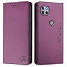 For Motorola One 5G Ace RC01 Dual-Folded Magnetic Suction RFID Leather Phone Case(Violet) - 2