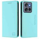 For Motorola ThinkPhone 25 / Edge 50 Neo RC01 Dual-Folded Magnetic Suction RFID Leather Phone Case(Mint Green) - 2