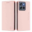 For Motorola ThinkPhone 25 / Edge 50 Neo RC01 Dual-Folded Magnetic Suction RFID Leather Phone Case(Pink) - 2