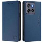For Motorola ThinkPhone 25 / Edge 50 Neo RC01 Dual-Folded Magnetic Suction RFID Leather Phone Case(Dark Blue) - 2