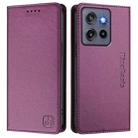 For Motorola ThinkPhone 25 / Edge 50 Neo RC01 Dual-Folded Magnetic Suction RFID Leather Phone Case(Violet) - 2