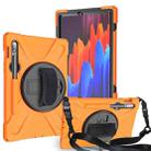 For Samsung Galaxy Tab S9 / Galaxy Tab S8 / Galaxy Tab S7 (2020) T870 Shockproof Colorful Silicone + PC Protective Case with Holder & Shoulder Strap & Hand Strap & Pen Slot(Orange) - 1