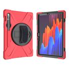 For Samsung Galaxy Tab S9 / Galaxy Tab S8 / Galaxy Tab S7 (2020) T870 Shockproof Colorful Silicone + PC Protective Case with Holder & Shoulder Strap & Hand Strap & Pen Slot(Red) - 2