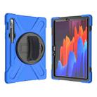 For Samsung Galaxy Tab S9 / Galaxy Tab S8 / Galaxy Tab S7 (2020) T870 Shockproof Colorful Silicone + PC Protective Case with Holder & Shoulder Strap & Hand Strap & Pen Slot(Blue) - 2