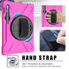 For Samsung Galaxy Tab S9 / Galaxy Tab S8 / Galaxy Tab S7 (2020) T870 Shockproof Colorful Silicone + PC Protective Case with Holder & Shoulder Strap & Hand Strap & Pen Slot(Rose Red) - 3