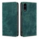 For Fujitsu Arrows We2 RFID Anti-theft Brush Magnetic Leather Phone Case(Green) - 1