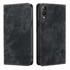 For Rakuten Hand 5G RFID Anti-theft Brush Magnetic Leather Phone Case(Black) - 1