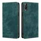 For Rakuten Hand 5G RFID Anti-theft Brush Magnetic Leather Phone Case(Green) - 1