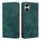 For Redmi 13 4G RFID Anti-theft Brush Magnetic Leather Phone Case(Green) - 1