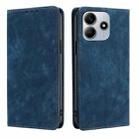 For Redmi Note 14 5G RFID Anti-theft Brush Magnetic Leather Phone Case(Blue) - 1