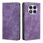 For Redmi Note 14 Pro 5G RFID Anti-theft Brush Magnetic Leather Phone Case(Purple) - 1
