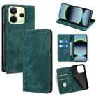 For Redmi Note 14 4G 163.25mm RFID Anti-theft Brush Magnetic Leather Phone Case(Green) - 1