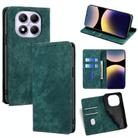 For Redmi Note 14 Pro 4G RFID Anti-theft Brush Magnetic Leather Phone Case(Green) - 1