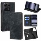 For Redmi Note 14S 4G RFID Anti-theft Brush Magnetic Leather Phone Case(Black) - 1