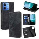 For Redmi 15C 5G / 4G Global 171mm / Poco C85 4G RFID Anti-theft Brush Magnetic Leather Phone Case(Black) - 1