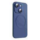 For iPhone 15 CD Texture MagSafe Liquid Silicone Phone Case(Midnight Blue) - 1