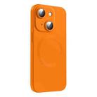 For iPhone 15 Plus CD Texture MagSafe Liquid Silicone Phone Case(Orange) - 1