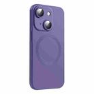 For iPhone 15 Plus CD Texture MagSafe Liquid Silicone Phone Case(Dark Purple) - 1