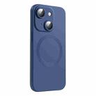 For iPhone 15 Plus CD Texture MagSafe Liquid Silicone Phone Case(Midnight Blue) - 1