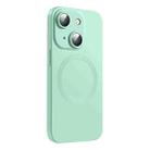 For iPhone 15 Plus CD Texture MagSafe Liquid Silicone Phone Case(Mint Green) - 1