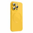 For iPhone 15 Pro Max CD Texture MagSafe Liquid Silicone Phone Case(Lemon Yellow) - 1