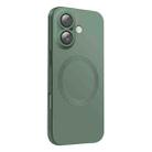 For iPhone 16 Plus CD Texture MagSafe Liquid Silicone Phone Case(Dark Green) - 1