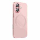 For iPhone 16 Plus CD Texture MagSafe Liquid Silicone Phone Case(Light Pink) - 1