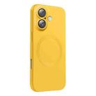 For iPhone 16 Plus CD Texture MagSafe Liquid Silicone Phone Case(Lemon Yellow) - 1