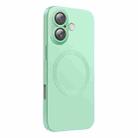 For iPhone 16 Plus CD Texture MagSafe Liquid Silicone Phone Case(Mint Green) - 1