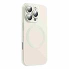 For iPhone 16 Pro CD Texture MagSafe Liquid Silicone Phone Case(White) - 1