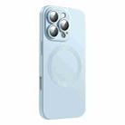 For iPhone 16 Pro CD Texture MagSafe Liquid Silicone Phone Case(Light Grey Blue) - 1