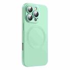 For iPhone 16 Pro CD Texture MagSafe Liquid Silicone Phone Case(Mint Green) - 1