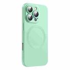 For iPhone 16 Pro Max CD Texture MagSafe Liquid Silicone Phone Case(Mint Green) - 1