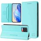 For Realme 8 4G / 8 Pro 4G RC01 Dual-Folded Magnetic Suction RFID Leather Phone Case(Mint Green) - 1