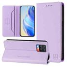 For Realme 8 4G / 8 Pro 4G RC01 Dual-Folded Magnetic Suction RFID Leather Phone Case(Light Purple) - 1