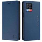 For Realme 8 4G / 8 Pro 4G RC01 Dual-Folded Magnetic Suction RFID Leather Phone Case(Dark Blue) - 2