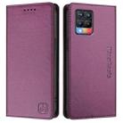 For Realme 8 4G / 8 Pro 4G RC01 Dual-Folded Magnetic Suction RFID Leather Phone Case(Violet) - 2